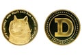 Faces of the black version of digital dog coin isolated on a white background Royalty Free Stock Photo