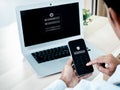 Two factor authentication or 2FA concept.