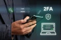 Two Factor Authentication 2FA Security Concept with Mobile Login Verification Royalty Free Stock Photo