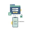 Two Factor Authentication 2FA Security Login Concept Multi Factor Verification Process Using Smartphone and One Time Password OTP Royalty Free Stock Photo