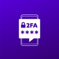 two factor authentication or 2FA vector icon Royalty Free Stock Photo