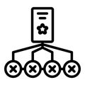 Two factor authentication icon outline vector. Verification password Royalty Free Stock Photo