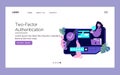 Two-Factor Authentication Vector Illustration Royalty Free Stock Photo