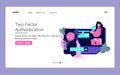 Two-Factor Authentication Vector Illustration Royalty Free Stock Photo