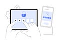 Two-factor authentication verification isolated cartoon vector illustrations. Royalty Free Stock Photo