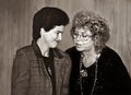 Elizabeth Holtzman and Shulamit Aloni in Jerusalem Royalty Free Stock Photo