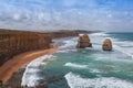 Two of the famous Twelve Apostles rocks on Great Ocean Road, Au Royalty Free Stock Photo