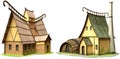 Fantasy buildings 3D illustration