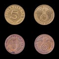 Two Fascist coins on a Black Background