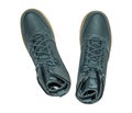 Two fashion snickers upper view modern athletic accessories