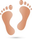 Two feet with smile, Two feet, foot care and podiatry logo Royalty Free Stock Photo