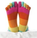 Two feet in stockings Royalty Free Stock Photo