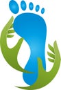 Two feet and two hands, foot care and massage logo