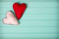 Two felt hearts Royalty Free Stock Photo