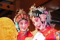Two female actors perform chinese opera, suzhou, china