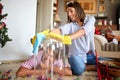 Female cleaning glasses bell Royalty Free Stock Photo