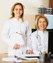 Two female doctors working together Royalty Free Stock Photo