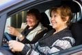 Two female friend in car