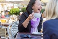 Two female friends having good time together Royalty Free Stock Photo