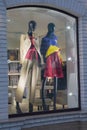 Two female mannequin in fashionable clothes