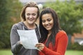 Two Female Students Celebrating Exam Results Together Royalty Free Stock Photo