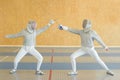 Two fencers in joust