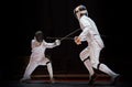 Fight at a fencing competition Royalty Free Stock Photo
