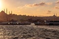 two ferries travel on the goldenhorn in Istanbul
