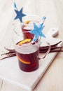 Two festive glasses of Christmas mulled wine Royalty Free Stock Photo