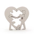 Two figures forming a heart shape, symbolizing unity Royalty Free Stock Photo