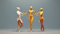 Two figures representing selfesteem and selfconcept dance together in harmony, each one completing the other to form a Royalty Free Stock Photo