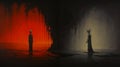 Dark Underground: A Minimalistic Oil Painting Of Cultural Differences