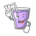 Two finger berry smoothie character cartoon