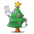 Two finger Christmas tree character cartoon