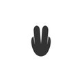 Two finger graphic logo. second symbol.