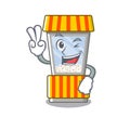 Two finger popcorn vending machine in a character Royalty Free Stock Photo