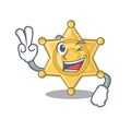 Two finger star badge police on a cartoon