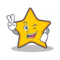 Two finger star character cartoon style