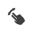 Two finger swipe gesture vector icon