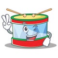 Two finger toy drum character cartoon Royalty Free Stock Photo