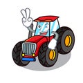 Two finger tractor character cartoon style