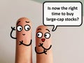 Finger art about stocks and investment Royalty Free Stock Photo