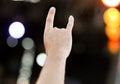 Two fingers on the hand at the concert Royalty Free Stock Photo