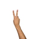 Two fingers hand gesture isolated Royalty Free Stock Photo