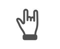 Horns hand icon. Two fingers palm sign. Vector