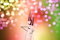 Two fingers dancing on a party bokeh light effects Royalty Free Stock Photo