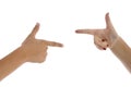 Two fingers pointing each other Royalty Free Stock Photo