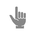 Two fingers up gray icon. Pointing direction, gun hand gestures symbol Royalty Free Stock Photo