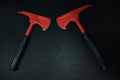 Two fire axes for the fire shield are designed for chopping and disassembling the elements of the wooden structures of