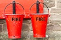 Two Fire Buckets Royalty Free Stock Photo